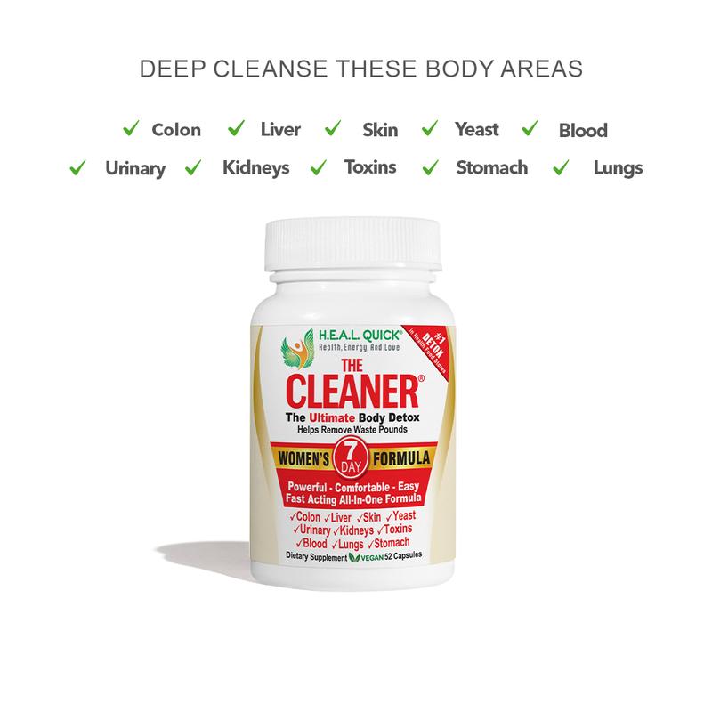 The Cleaner Detox 7 Day Women Bloat Relief Everyday Tummy Gut Detox Natural Supplement Energy Antioxidants Probiotics Fiber Electrolytes